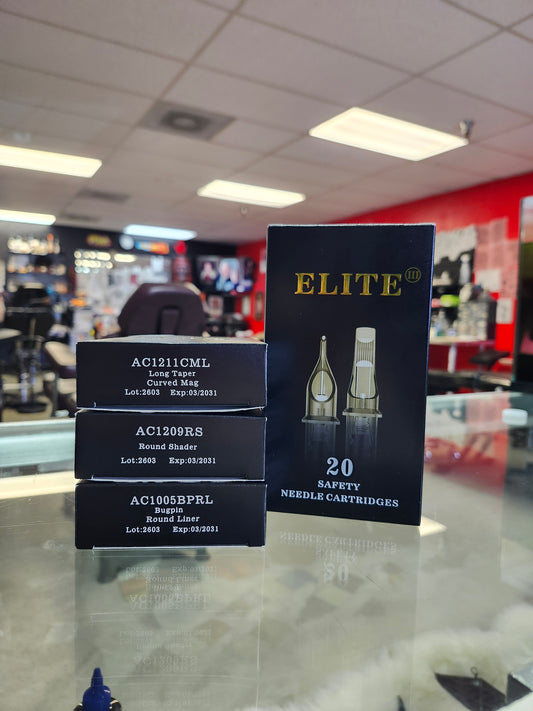 Elite III Tattoo Needle Cartridge Bundle – Trial Pack (5RL, 9RS, 11CM)