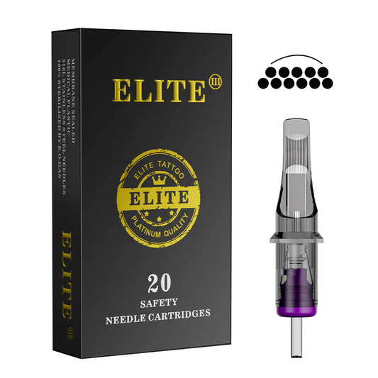 ELITE III Tattoo Needle Cartridges - Curved Magnum