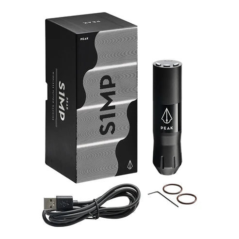 Peak S1-MP Wireless Tattoo Machine – 3.5mm Stroke, USB-C, Aluminum Body